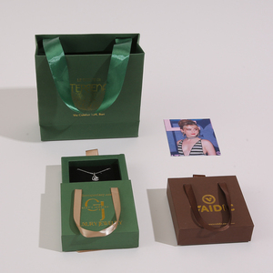 Premium Sliding Drawer Jewelry <b>Box</b> with Ribbon Handle Custom Logo Eco-friendly Packaging for Jewelry <b>Gifts</b> - Product Image 6