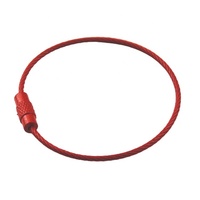 Porte-clés mousqueton personnalisé en acier inoxydable avec sangle de fixation pour étiquette de bagage et verrou à vis pour porte-étiquette nominative – Vente en gros