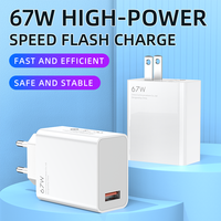 Pengisi Daya Cepat Turbo PD/QC3.0 67W EU Plug untuk Redmi K40/K50 dan Lainnya |   Mendukung Ponsel/Tablet Smart Watch dan Earphone |   OVP/OCP