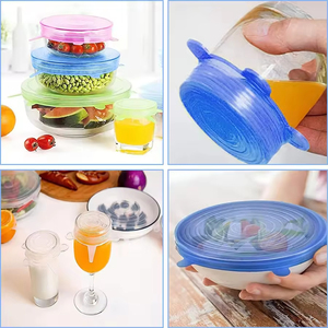 Juego de 6 Tapas de Silicona Ecológicas Multifuncionales para Conservar la Frescura de los Alimentos, Tapas para Recipientes de Refrigerador, Sellado y Conservación para la Cocina - Product Image 6