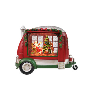 2024高級高品質クリスマスレッドカースタイリングライトスピニングLEDスノーグローブ - Product Image 1