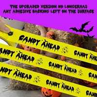 ONEMEAN-Cinta de precaución de bloqueo de policía negra/amarilla para Halloween, PVC con certificación ANSI, 0,1mm de espesor, 4,8 cm x 25m, para lugar de trabajo de escena del crimen