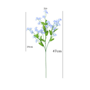 Fleur artificielle Ruilisi « Ne t'oublie pas » en soie, rose, blanc, bleu, violet, pour mariage, décoration intérieure, accessoires, 3 tiges, Spring Whisper - Product Image 5