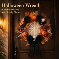 Couronne de Noël d'Halloween en direct d'usine avec motifs citrouille et chauve-souris pour fête d'Halloween et décoration murale extérieure de porte d'entrée