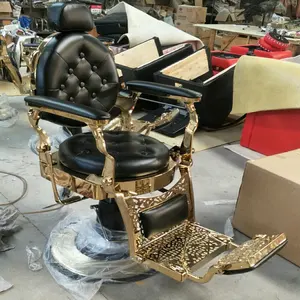 Foshan Great Classic High Quality Hydraulic Man Salon Chair Vintage Antique Barber Chair Salon Furniture Manufacture Wholesale