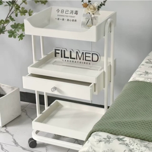 Three Tier Beauty Salon Trolley Stainless Beauty Salon Home Makeup Tattoo Locker Salon Rolling Storage Trolley With Drawers - Product Image 2