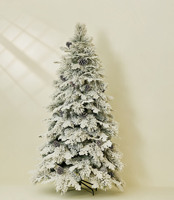 Sapin de Noël pliable de luxe de 210 cm, de haute qualité, floqué blanc neige, en PE et PVC, marque Merry Tree, certifié REACH, Navidad