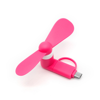Mini ventilateur USB Type C 2-en-1 pour téléphone portable, logo personnalisé, cadeaux portables en plastique pour iPhone et Android