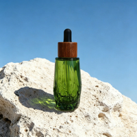 Flacon compte-gouttes en verre de luxe 30 ml (1 oz) pour sérum capillaire aux huiles essentielles, emballage cosmétique pour soins de la peau