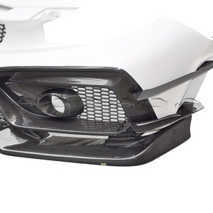 Carbon + FRP Front Bumper Lip Spoiler Side Skirts <b>Splitters</b> Canards Trims Grille for Honda Civic 10TH FK8 VRS Style Body Kits - Product Image 4
