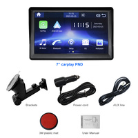 Récepteur radio de voiture portable avec écran tactile de 7 pouces, sans fil, Apple Carplay, Android Auto, avec fonction Mirror Link/Google/GPS