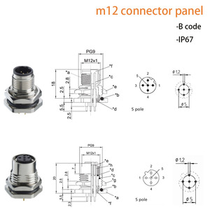 ขั้วต่อ M12 DIN แบบแผง ABD รหัส L ชนิดตัวผู้ IP67 250V DC ตัวเรือนอะลูมิเนียมอัลลอยด์ สำหรับติดตั้งด้านหลัง/ด้าน<span class=keywords><strong>หน้า</strong></span> - Product Image 3