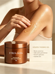 ETRUN ALISA Private Label Gel de bronceado intensivo Sunbed Loción de bronceado para bronceado natural sin arrugas con brillo dorado - Product Image 3