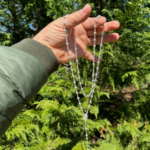Collana con Croce e <span class=keywords><strong>Rosario</strong></span> della Vergine Maria, Medaglione Sacro in <span class=keywords><strong>Argento</strong></span> Sterling <span class=keywords><strong>925</strong></span>, Catena Lucida da 4mm - Product Image 6