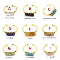 Bracelet unisexe bohème en or 18 carats plaqué or, pierres précieuses naturelles facettées, fait à la main, fil, 3 pierres, bracelet réglable