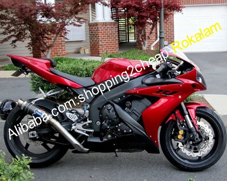 ชุดอุปกรณ์ตัวถังรถสำหรับ Yamaha YZF R1 YZF-R1 R1 2004 2005,ชุดสีดำสีแดงสำหรับรถจักรยานยนต์ปี2006 YZF1000