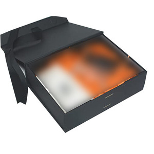 Kotak hadiah magnetis hitam Logo kustom tas hadiah dan kotak hadiah pita Eco ukuran Medium untuk ulang tahun pernikahan Natal dan Tahun Baru - Product Image 4