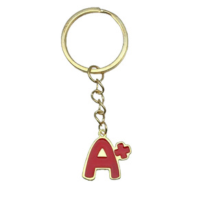 Porte-clés en alliage de zinc rouge en forme de goutte d'huile, lettre A, forme irrégulière, pour accessoires créatifs DIY, cadeau de remise de diplôme - Product Image 1