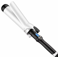 Fer à boucler professionnel en céramique tourmaline PTC de 1,25 pouce avec écran LCD, chauffe rapide 450°F pour cheveux longs