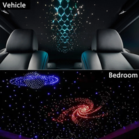 Kit de Luces LED de Fibra Óptica de 16W para Techo de Auto, Luces de Cielo Estrellado, Cable de Fibra Óptica LED para Decoración de Autos