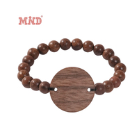Bracelet en perles de bois NFC personnalisé RFID Festival Bracelet élastique étanche