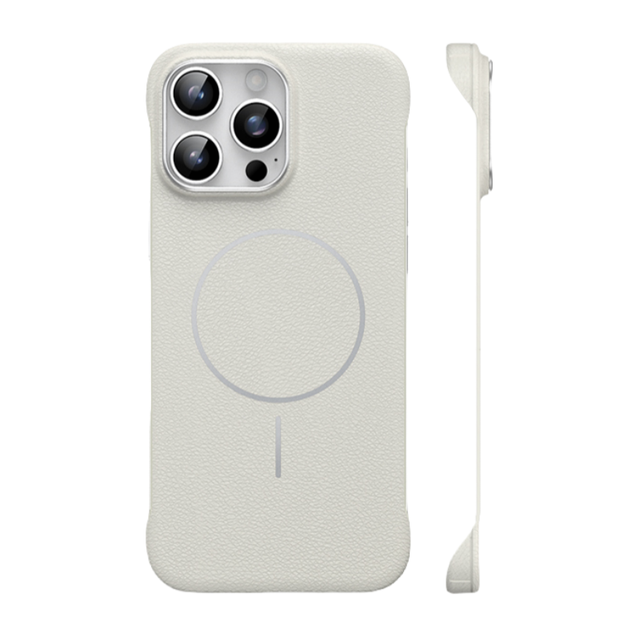 New Frameless Leather Texture Magnetic Phone Case for iPhone 14 15 16 Pro Max Wireless Charging Hard PC Shockproof Cover
