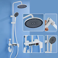 Ensemble de douche moderne de haute qualité en laiton avec affichage numérique LED, thermostatique, touches de piano contemporaines et jet de pluie doux massant
