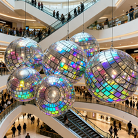Boule disco gonflable géante en PVC, sphère miroir métallique brillante, ballon pour événement, fête, décoration de mariage, vente en gros