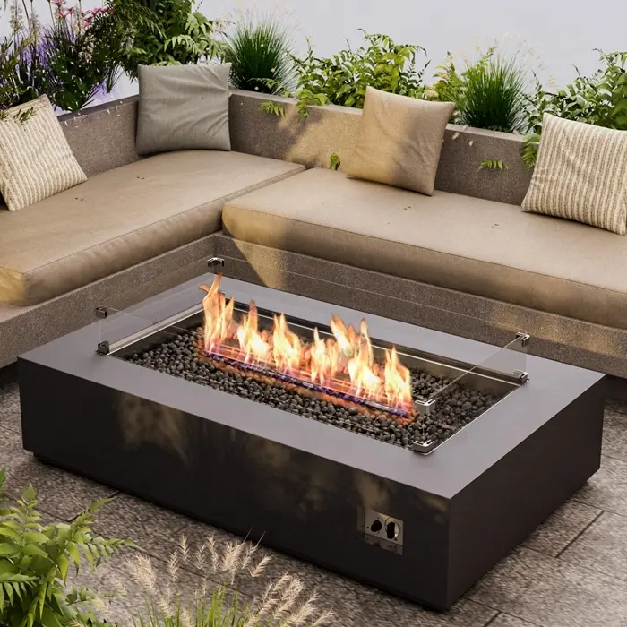 Rectangle Table fire pit outdoor gas fire pit table fire with long burner firepit outdoor