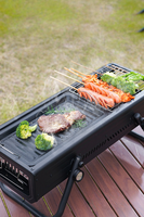 Barbecue portable sans fumée pliable SOLOMAN avec poignée de levage, en acier inoxydable, avec étui de transport en fer noir pour le camping en plein air