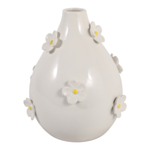 Vaso in ceramica a goccia con decorazioni floreali in rilievo per l'arredamento del soggiorno, vaso moderno in stile boho per decorazioni floreali per la casa - Product Image 5