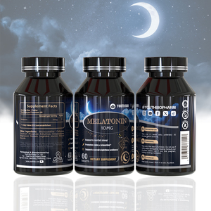 Comprimés de mélatonine à marque privée du fabricant : Améliore la qualité du sommeil naturel pour les personnes souffrant de décalage horaire – Bien-être nocturne - Product Image 1