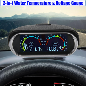 Compteur de température d'eau numérique LCD universel 12V 24V pour automobile, voltmètre, combiné de voltmètres, modification - Product Image 4