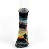 Chaussettes de sport pour hommes avec logo personnalisé, sublimation 360°, impression numérique, respirantes, tricotées, vente en gros OEM