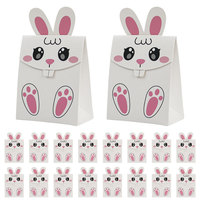 Boîtes en papier pliables et recyclables pour bonbons, avec motifs de lapins de Pâques mignons, emballages de bonbons, petits cadeaux pour enfants, faible MOQ50