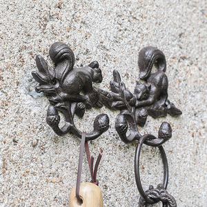 Nước Mỹ Đúc Sắt Móc Sóc Kim Loại Động Vật Hành Lang Quần Áo Móc Áo Cho Phòng Khách Lối Vào Tường Key Tường Treo - Product Image 2