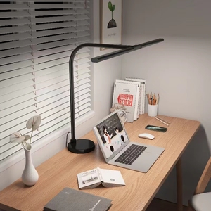 <span class=keywords><strong>Lampe</strong></span> de bureau LED moderne à double tête en aluminium, flexible, avec col de cygne, commande tactile, simple, pour lecture, à intensité variable, à <span class=keywords><strong>pince</strong></span>, pour table - Product Image 6