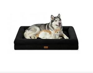 Cama para Perro de Interior Clásica de Lujo Ecológica con Funda Extraíble y Lavable, Rellena de Espuma, Diseño Rectangular Sólido - Product Image 1