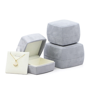 Boîtes à bijoux en daim doux haut de gamme personnalisées par le fournisseur, pour bagues, pendentifs, bracelets, coffrets pour cadeaux de mariage - Product Image 6