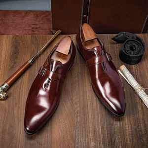 รองเท้าทำงานทางการสำหรับธุรกิจแฟชั่นหนังวัวแท้หัวแหลมสำหรับผู้ชายรองเท้าสำหรับงานแต่งงานรองเท้าระบายอากาศได้ดี - Product Image 5