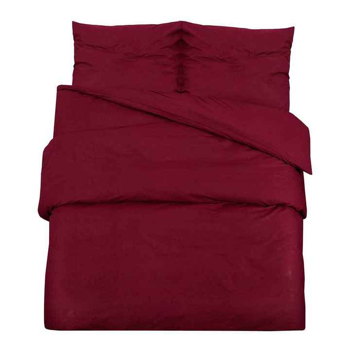 W2B VidaXL Queen Duvet Cover Set Bordeaux 61 X 87 Inch Microfiber Jacquard Woven Techniques Fabric Home Hotel Bedding
