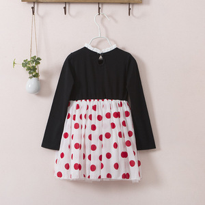 Vente en gros en ligne : Robe de fête coréenne à manches longues à pois pour enfants et filles, idéale pour les anniversaires, provenant d'un fournisseur chinois. - Product Image 4