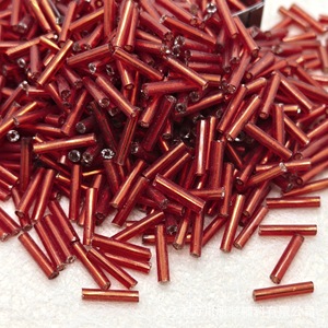 Perline di Vetro Indiane Perlin, Perline a Tubo da 6mm, 3300 Pezzi (Rosso e Argento) per Penne Decorate, Prodotte in Cina - Product Image 2