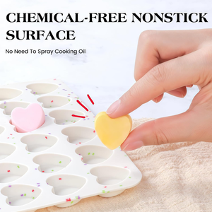 Molde de silicona para chocolate y gomitas, con 48 cavidades en forma de corazón, grado platino LFGB, antiadherente, libre de BPA, de la fábrica MUYULINS. - Product Image 3