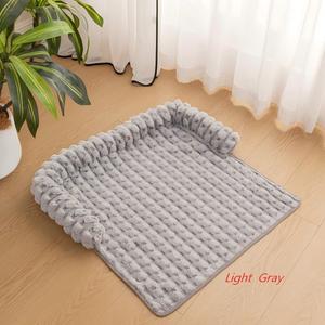 Pet <b>Sofa</b> <b>Bed</b> Rectangle Dark Brown Wear Resistant <b>Dog</b> <b>Bed</b> Plush Thickened All Season Non Slip Pet Mat - Product Image 4