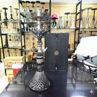 Set Hookah Shisha Dewi Bersayap Unik, Shisha Logam Besar dengan Alas Kaca, Sayap Malaikat Mewah Nargila untuk Perlengkapan Bar Klub Malam