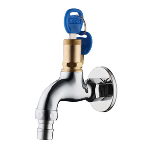 <span class=keywords><strong>Robinet</strong></span> de machine à laver en cuivre à poignée unique avec clé, pour extérieur, balcon, piscine, 4 points DN15, raccord rapide - Product Image 4