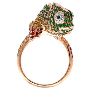 Anillo clásico de latón chapado en oro de 18 quilates para mujer, con circonita grande y duradera, diseño de animal, ideal para bodas, compromisos y fiestas. - Product Image 1