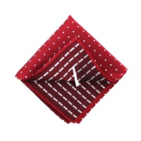 Fournisseur de la Chine en gros Mode pour hommes personnalisée Jacquard blanc à pois rouge Mouchoir de poche en soie tissée pour hommes