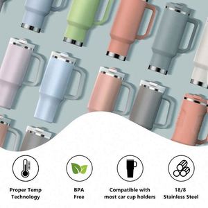 <b>Hot</b> Sale Special and Gorgeous Shape Double Wall Stainless Steel Cup 40oz Straw Tumbler With Customized Color logo - Product Image 4